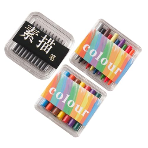 VANZACK 3 Boxen Miniatur Buntstifte Farbenfroh Mini Sketch Pencil Puppenhaus Zubehör Feine Verarbeitung für Deko und DIY Malutensilien Lebensecht Langlebig von VANZACK