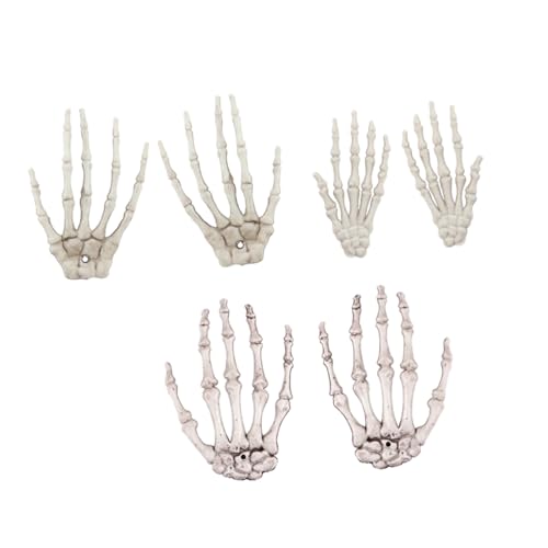 VANZACK 3 Paare Halloween Skelett Hände Deko Realistische Knochen Hand Deko für Haus Bar Party Gruselige Halloween Dekoration Leichtes Resin Material von VANZACK