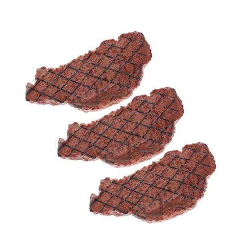 VANZACK 3 STÜCKE Künstliche Steak Modelle Realistische Dekoration für Küche und Restaurant Lebensmittelsichere Fake Food Deko für Ansprechende Tischgestaltung von VANZACK