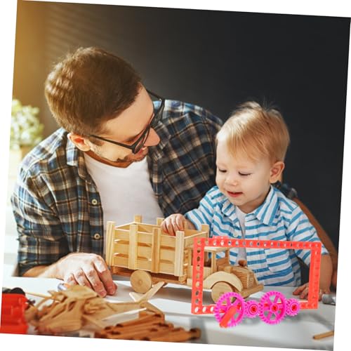 VANZACK 3 Sätze Lernspielzeug Zahnradersatz und Riemenscheiben Modell Bausatz DIY Wissenschaftliche Experimente Pädagogisches Konstruktionsspielzeug für Kognitiver Fähigkeiten von VANZACK
