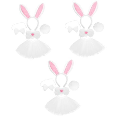VANZACK 3 Sätze Rabbit Ear Headband Tutu Rock Tierkostüm Zubehör mit Fliege für Ostern Leicht Wiederverwendbar für Cosplay Partys VANZACK 3 Sätze Rabbit Ear Headband Tutu Rock Tierkostüm Zubehör mit Fliege für Ostern Leicht Wiederverwendbar für Cosplay Partys von VANZACK
