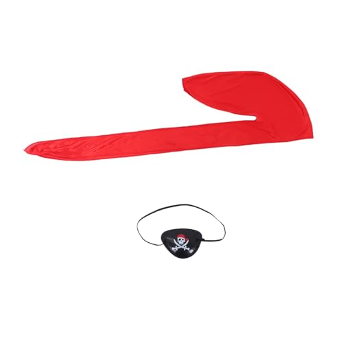 VANZACK 3 Satz Piratenkostüm Zubehör mit Stirnband Augenklappe und Piratenhut Leichtes Hautfreundliches Material Detailreiches Design für Karneval Halloween und Piraten Mottoparty von VANZACK