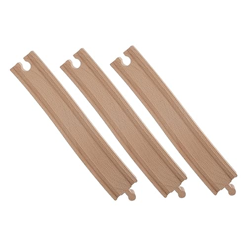 VANZACK 3 Stück Holzschienen Zubehör für Spielzeugzüge Bogen Gleise für DIY Gleis Layouts Kompatibel mit Holz Eisenbahnen Kreatives von VANZACK