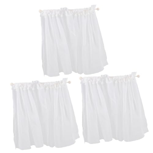 VANZACK 3 Stück Miniatur Puppenhaus Fenster Vorhang Dekoration Langlebiger DIY Zubehör Charmante Mini für Puppenhausmöbel Fensterdekor Warmes für Spielsets von VANZACK