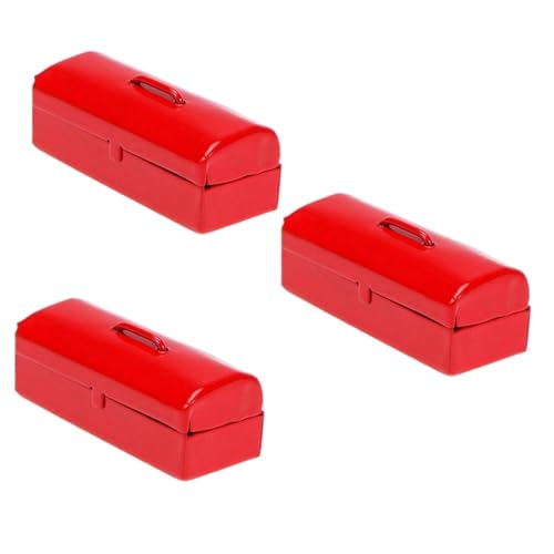 VANZACK 3 Stück Miniatur Werkzeugkoffer Rot Miniaturhaus Zubehör Dekoratives Mini Werkzeugsatz Modell Realistische Puppenhaus Deko Ornament VANZACK 3 Stück Miniatur Werkzeugkoffer Rot Miniaturhaus Zubehör Dekoratives Mini Werkzeugsatz Modell Realistische Puppenhaus Deko Ornament von VANZACK