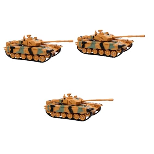 VANZACK 3 Stück Modell Panzer Camouflage Gelb Drehbar Lernspielzeug Sammlerstück für Jungen und Mädchen Ab Jahren von VANZACK