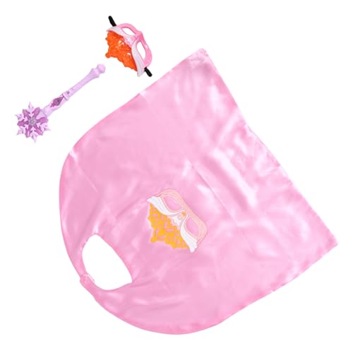 VANZACK 3 Stück Prinzessin Dress -up -Set Prinzessin Gastgeschenke Halloween-Accessoires Partykostümzubehör Prinzessinnen-Accessoires für Mädchen Prinzessin Zauberstab Stoff Rosa von VANZACK