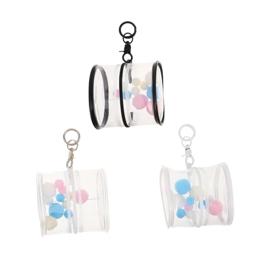 VANZACK 3 Stück Puppenspeicherbeutel Klarer Schlüsselbeutel Figuren-präsentationstasche Mit Schlüsselanhänger Figuren-Display-Taschen-schlüsselanhänger Figurenanzeigebeutel Transparent PVC von VANZACK