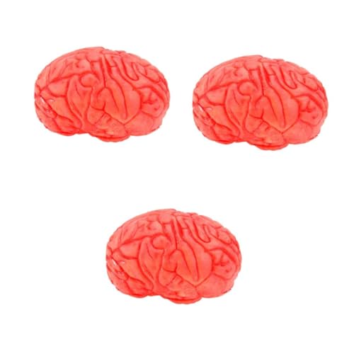 VANZACK 3 Stück Realistisches Halloween Fake Brain Deko Requisit Lebensgroßes Gruseliges Gehirn für Horror Partys Requisiten Cosplay und Halloween Spukhaus Zubehör von VANZACK