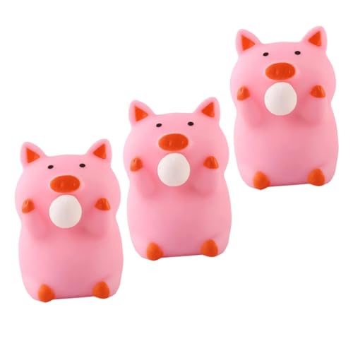 VANZACK 3 Stück Schwein Stressbälle Niedliches Squishy zur Druckentlastung Dehnbares Pig Stretchy Plaything Lustiges Fidget Toy für Büro und Zuhause Dekoratives Quietsche von VANZACK