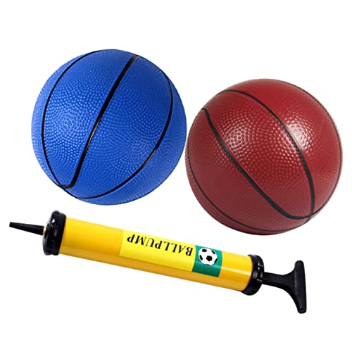 VANZACK 3 Stück Teiliges Aufblasbares Basketball Dickwandig Kinderfreundlich Buntes für Jungen und Mädchen Leicht Sicher für Innen und Außenbereich Luftpumpe Farbmix Blau Zufällige Farbe von VANZACK