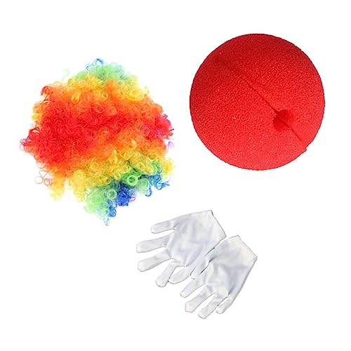 VANZACK 3 Stück Teiliges Clown Kostüm mit Bunter Perücke Clown Nase Weißen Handschuhen Langlebiges und Faschingskostüm für Erwachsene für Party und Bühnenauftritte VANZACK 3 Stück Teiliges Clown Kostüm mit Bunter Perücke Clown Nase Weißen Handschuhen Langlebiges und Faschingskostüm für Erwachsene für Party und Bühnenauftritte von VANZACK