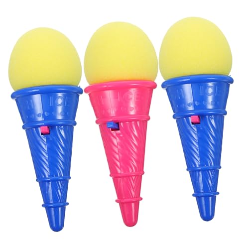 VANZACK 3 Stück Teiliges Ice Shooter aus Langlebigem Kunststoff mit Elastischen Schwammbällen Lustiger Ballwerfer für Outdoor Spiele Farblich Sortiert Einfache Rückholung von VANZACK