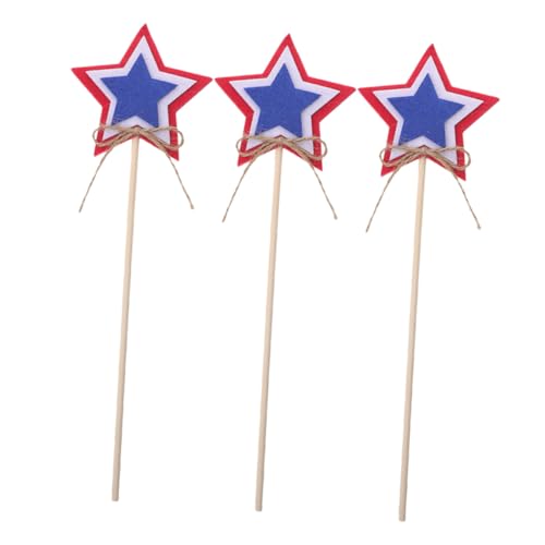 VANZACK 3 Stück Teiliges Independence Day mit Holzsternen und Amerikanischer Flagge Leichte Handliche Fairy Sticks für Partydeko Patriotische Wanddekoration für Drinnen und Draußen VANZACK 3 Stück Teiliges Independence Day mit Holzsternen und Amerikanischer Flagge Leichte Handliche Fairy Sticks für Partydeko Patriotische Wanddekoration für Drinnen und Draußen von VANZACK