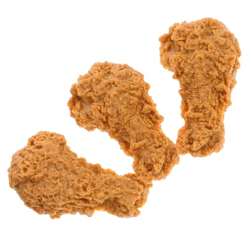 VANZACK 3 Stück Teiliges Künstliche Hähnchenbeine Realistische Fake Food Dekoration für Küche Restaurant Fotografie Lebensnahe Chicken Leg Modelle als Party Zubehör von VANZACK