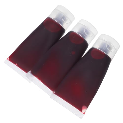 VANZACK 3 Stück Teiliges Kunstblut Dickflüssig Realistisch für Halloween Dekoration Cosplay Vampire Hautverträglich Abwaschbar für Party Kostüm Zubehör von VANZACK