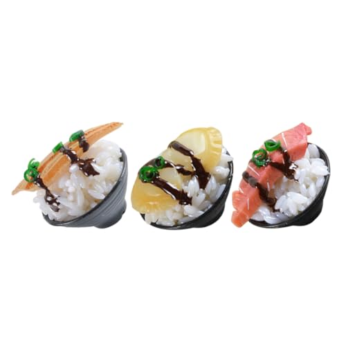 VANZACK 3 Stück Teiliges Mini Sushi Reis Realistische Nachbildung Wiederverwendbar Glatte Oberfläche für Rollenspiel Küchendekoration und Fotorequisiten VANZACK 3 Stück Teiliges Mini Sushi Reis Realistische Nachbildung Wiederverwendbar Glatte Oberfläche für Rollenspiel Küchendekoration und Fotorequisiten von VANZACK