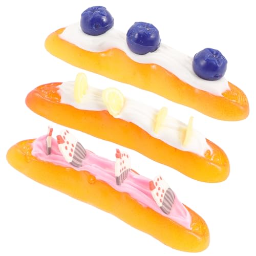 VANZACK 3 Stück Teiliges Miniatur Brot Spielküchen Zubehör Realistische Resin Backwaren Pretend Play Food Toys für Puppenhaus Dekoration und Fotorequisiten von VANZACK