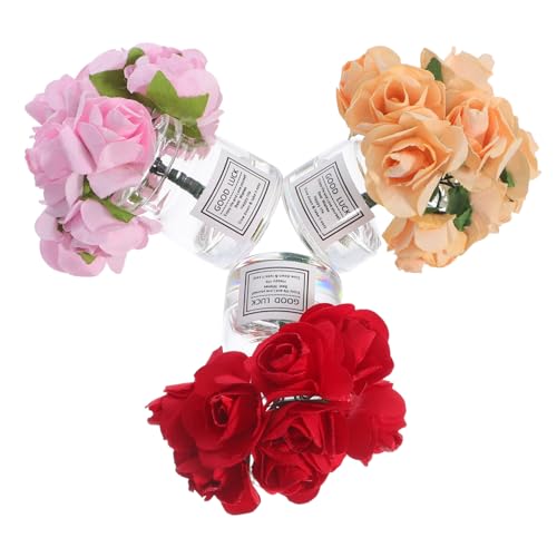 VANZACK 3 Stück Teiliges Miniatur-Dollhouse Nordischem Glasvase-Modell und Realistischem Rosenblumen-Design Stabile Transparente Mini-deko für Puppenhausmöbel und Mikro-Landschaft VANZACK 3 Stück Teiliges Miniatur-Dollhouse Nordischem Glasvase-Modell und Realistischem Rosenblumen-Design Stabile Transparente Mini-deko für Puppenhausmöbel und Mikro-Landschaft von VANZACK