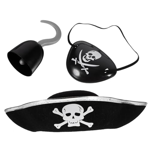 VANZACK 3 Stück Teiliges Piratenkostüm Zubehörset für Halloween Karneval Piratenhut mit Design Sicherer Langlebig Geeignet für Jungen und Mädchen Cosplay und Party VANZACK 3 Stück Teiliges Piratenkostüm Zubehörset für Halloween Karneval Piratenhut mit Design Sicherer Langlebig Geeignet für Jungen und Mädchen Cosplay und Party von VANZACK