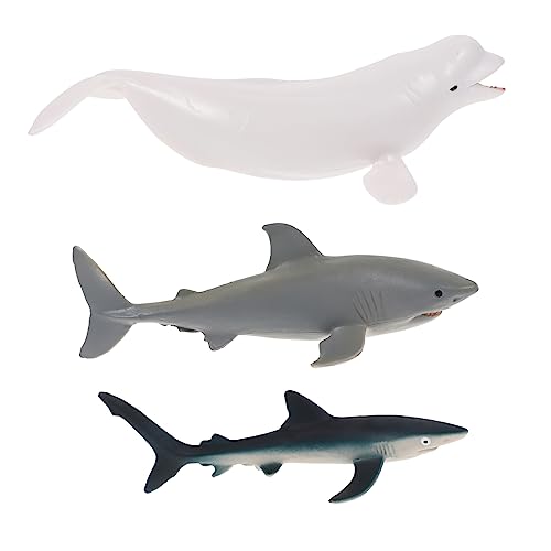 VANZACK 3 Stück Teiliges Realistischer Meerestiere Lifelike Shark Figuren für Ab Jahren Details und Langlebige Farben für Lernspiele und im Wasser von VANZACK