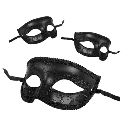 VANZACK 3 Stück Teiliges Retro Halloween Masken aus Kunststoff Venezianische Masquerade Halbgesichtsmaske für Kostümparty Cosplay Karneval und Schwarzes Vintage Design Angenehm zu VANZACK 3 Stück Teiliges Retro Halloween Masken aus Kunststoff Venezianische Masquerade Halbgesichtsmaske für Kostümparty Cosplay Karneval und Schwarzes Vintage Design Angenehm zu von VANZACK