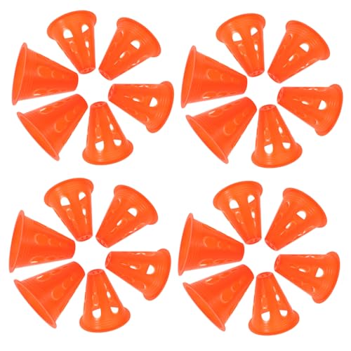 VANZACK 30 Stück Teiliges Skating Marker Cones Stapelbare Farbige Kunststoff Trainingshütchen für Rollschuh und Sportübungen für Hindernisparcours und Agilitätstraining von VANZACK
