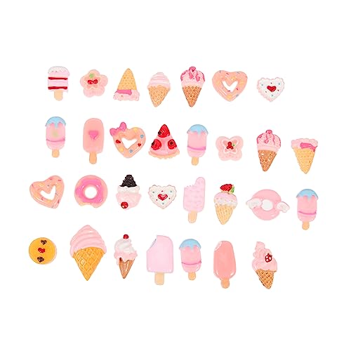 VANZACK 30 Stück Kleiner Lebensmittel Handyhülle Zubehör Selbstgemacht Charm Kreative Kawaii Nagel Charme für Handyhüllen Robuste Resin Ornamente für Bastelprojekte von VANZACK