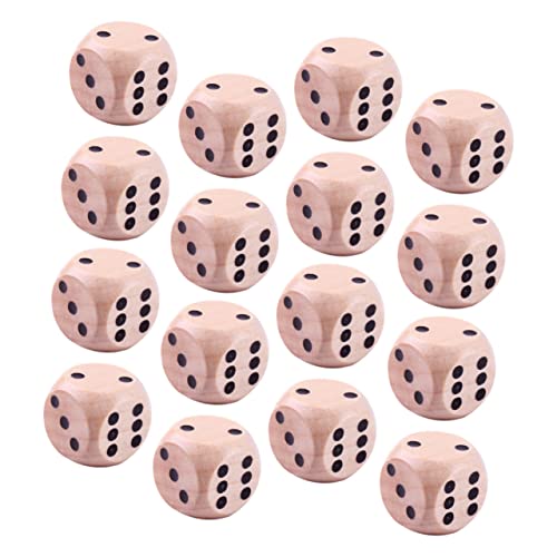 VANZACK 30Stücke Holzspielwürfel Unterhaltungswürfel Für Brettspiele Kartenspiele Und Partyspiele Runde Kanten Natürliche Holzfarbe von VANZACK