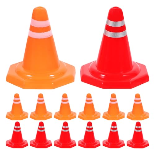 VANZACK 30Stücke Verkehrskegel Spielzeugset Teilig für Kreative Verkehrserziehung und Spielspaß Leicht und Kompakt für DIY Szenen und Lernspiele von VANZACK