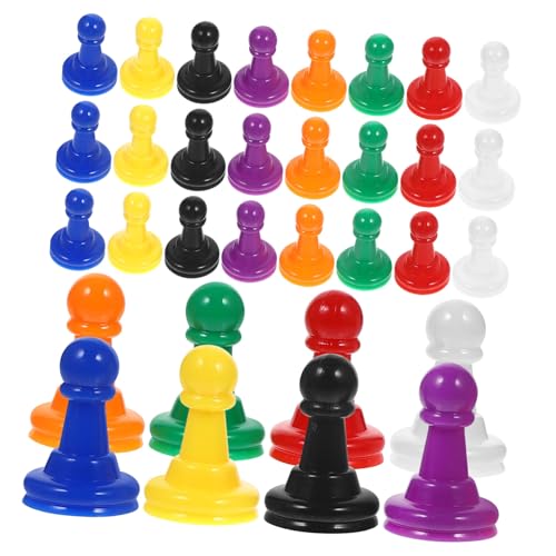 VANZACK 32 Stück Teiliges Buntes Kunststoff Schachfiguren für Brettspiele Stabile Abgerundete Spielfiguren in Farben für Gesellschaftsspiele Lernspiele und Partyzubehör von VANZACK