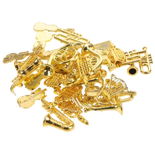VANZACK 35 Stück Teiliges Miniatur-musikinstrumente-Set mit Violine Trompete Gitarre Mini Dollhouse Zubehör Vielseitige Mini-Ornamente für Festliche Dekoration und Sammler von VANZACK