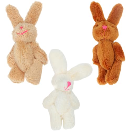 VANZACK 3Stücke Kleine Hasen Plüschfiguren Niedliches Kawaii Kaninchen Aus Weichem Material Als DIY Taschenanhänger von VANZACK