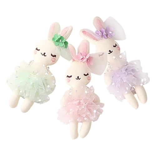 VANZACK 3Stücke Plüsch Kaninchen Weiche DIY Kaninchen Ornamente Hellviolett Für Kopfschmuck Und Kleidungsstück Dekoration Kuscheltiere von VANZACK