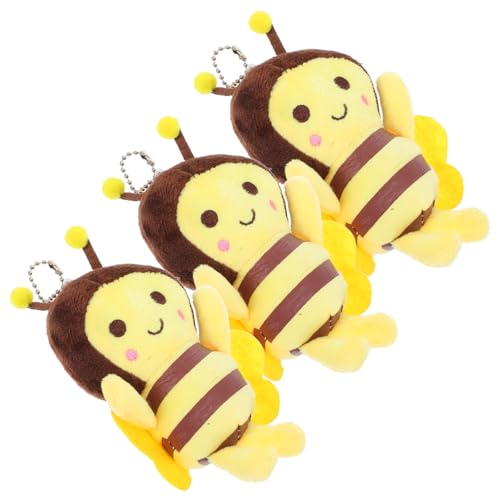 VANZACK 3Stücke Plüschbiene Anhänger Süße Bienen Dekoration Für Rucksäcke Schlüssel Und Taschen Kuschelige Biene Charms Für Erwachsene Plüschspielzeug von VANZACK