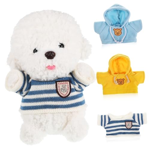 VANZACK 3Stücke Puppenpullover Plüschbär Outfits Für Große Stofftiere Gestreiftem Pullover Blauer Und Gelber Kapuzenpullover Für DIY Bastelprojekte von VANZACK