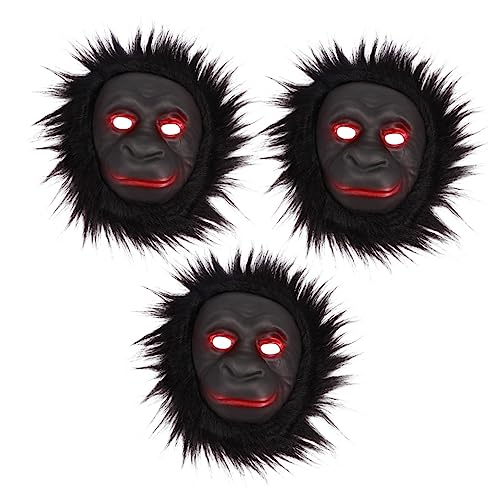 VANZACK 3Stücke Schimpansenmasken Lustige Halloween Masken Für Erwachsene Plüsch Tiermasken Für Kostümpartys Und Feste Parodie Affenmaske Für Männer Und Frauen von VANZACK