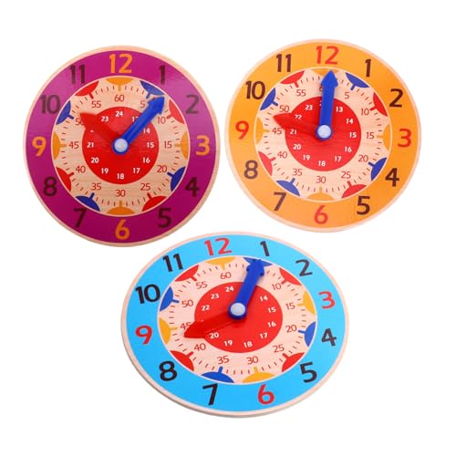 VANZACK 3Stücke Teiliges Holzspielzeug Uhr für Lernuhr zur Zeitkognition Sicher und Lehrreich für Zuhause Partys und Bunten Farben VANZACK 3Stücke Teiliges Holzspielzeug Uhr für Lernuhr zur Zeitkognition Sicher und Lehrreich für Zuhause Partys und Bunten Farben von VANZACK