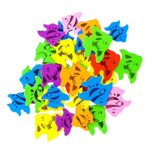 VANZACK 3Taschen Fischform Schwammaufkleber Selbstklebende Eva Sticker für DIY Bastelprojekte Schule Kreative Aktivitäten und Geschenkideen von VANZACK