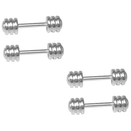 VANZACK 4 Miniatur Hanteln Metall Modell Realistische Mini Dumbbells Glatte Oberfläche Dekoratives Fitnessgerät für Puppenhaus Miniatur Sportaccessoire und Fotorequisite von VANZACK