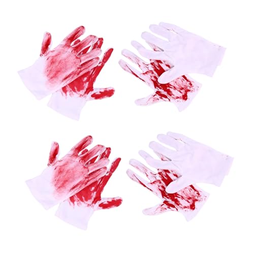 VANZACK 4 Paare Halloween Handschuhe Blutflecken Weiß Gruselige Kostüm Handschuhe für Zombie Vampire Metzger Cosplay Requisiten Party Zubehör VANZACK 4 Paare Halloween Handschuhe Blutflecken Weiß Gruselige Kostüm Handschuhe für Zombie Vampire Metzger Cosplay Requisiten Party Zubehör von VANZACK