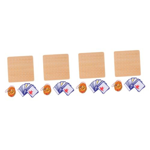 VANZACK 4 Sätze Montessori Holz Geoboard Farbenfrohes Großes Dorn Nagelbrett Kinderfreundliches Lernspielzeug für Vorschule Mathematik und Sicher Poliert Langlebig Pädagogisch von VANZACK