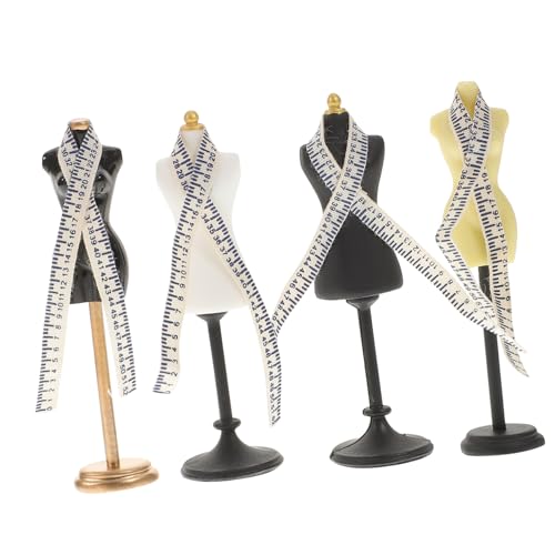 VANZACK 4 Sätze Teiliges Miniatur Weibliches Mannequin Puppenhaus Schmuck und Kleidungsdisplay Glatte Oberfläche Robustes Material für DIY Mikro Landschaften und Puppenhausdekoration von VANZACK