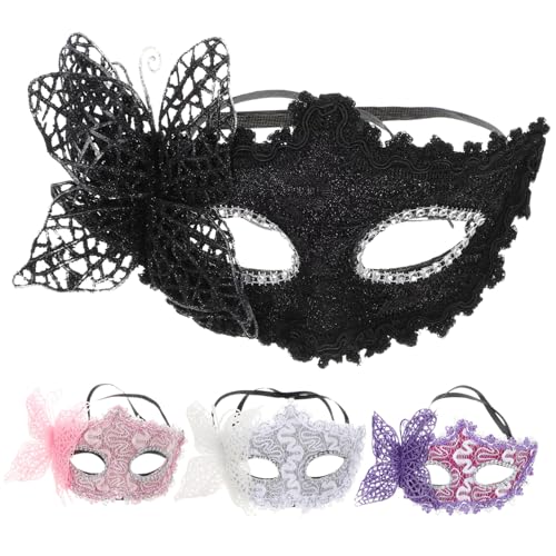 VANZACK 4 Stück Damen Maske für Maskerade Bälle Schmetterlingsdesign für Karneval Halloween Kostümparty Bühnenauftritte für Auftritte VANZACK 4 Stück Damen Maske für Maskerade Bälle Schmetterlingsdesign für Karneval Halloween Kostümparty Bühnenauftritte für Auftritte von VANZACK