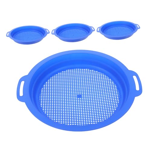 VANZACK 4 Stück Kinderstrandbildschirm Sandsiebe Sandsieb Beach Toy Sifter Strandspielzeugsandsifter Childrens Sand Sifter Strandspielzeug Für Plastik Blau von VANZACK