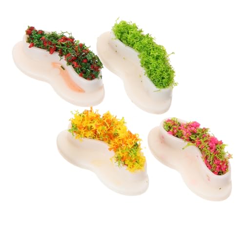 VANZACK 4 Stück Miniatur Gartenbank Wetterfeste Miniaturbank aus Kunststoff für Puppenhaus und Miniatur Gartendeko Realistisch Gestaltete Miniaturmöbel für DIY Landschaften und Modellbau von VANZACK