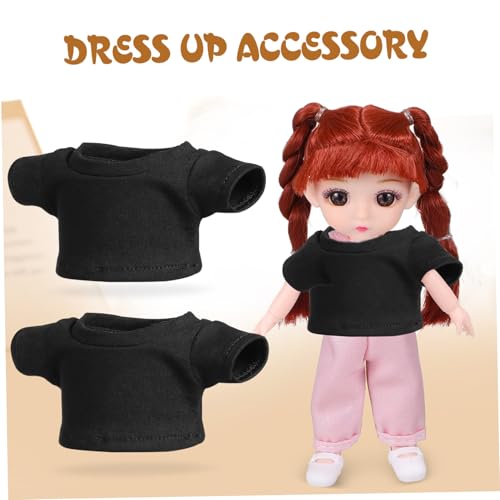 VANZACK 4 Stück Plüschbär T Shirts aus Gestrickter Baumwolle Kurze Ärmel Waschbare Puppenkleidung Austauschbare Basic Shirts für Kleine Kuscheltiere und Dekorative Stofftiere von VANZACK
