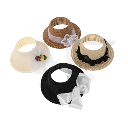VANZACK 4 Stück Puppenhut Zubehör Kleine Partyhüte Mini Zylinder Kleine Hüte Dekoration Mini Puppenhut Bastelbedarf von VANZACK