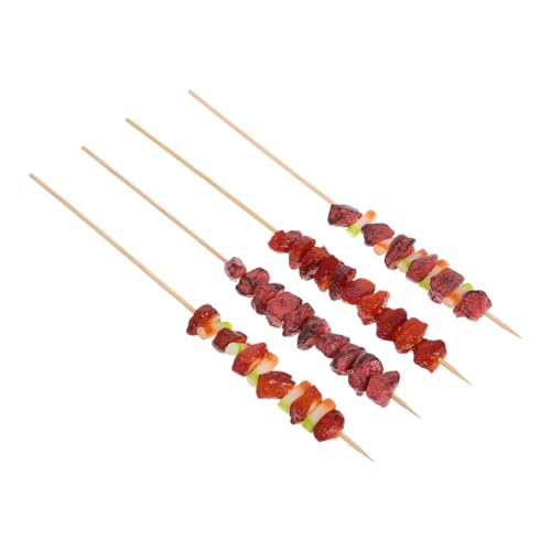 VANZACK 4 Stück Realistische BBQ Spieße Teiliges Set Detailgetreue Fleischmodelle für Fotorequisiten Küchendekor und Partydekoration für Appetitliche Food Fotografie und Gestaltung von VANZACK