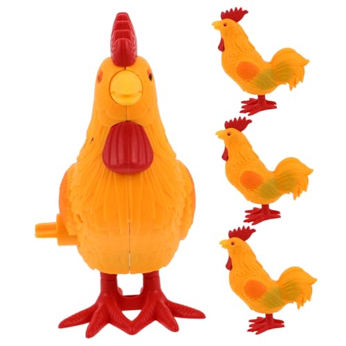 VANZACK 4 Stück Teiliges Aufziehspielzeug Wind up Springendes Huhn für Kleinkinder Bunte Farmtiere Kindergeburtstag Partygeschenke Kindgerecht Sicher von VANZACK